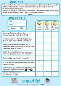 Questionnaire droits de l'enfant