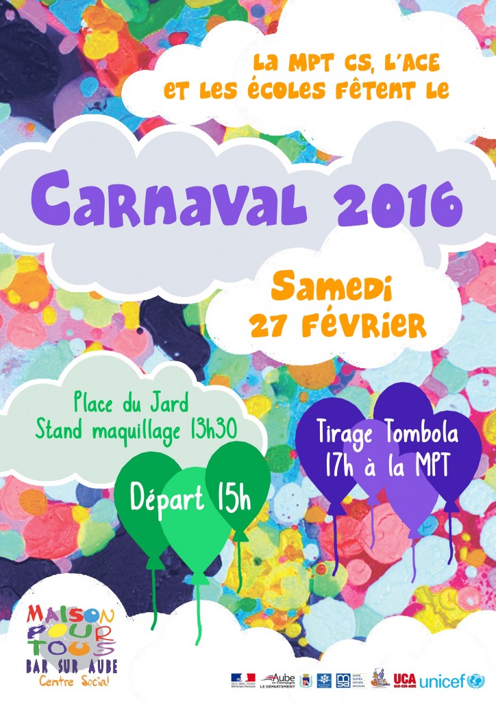 Affiche Carnaval 2016 flashy